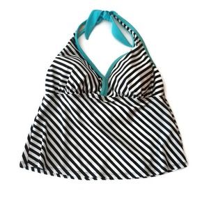 Mossimo Black/White Halter Tankini Swim Top